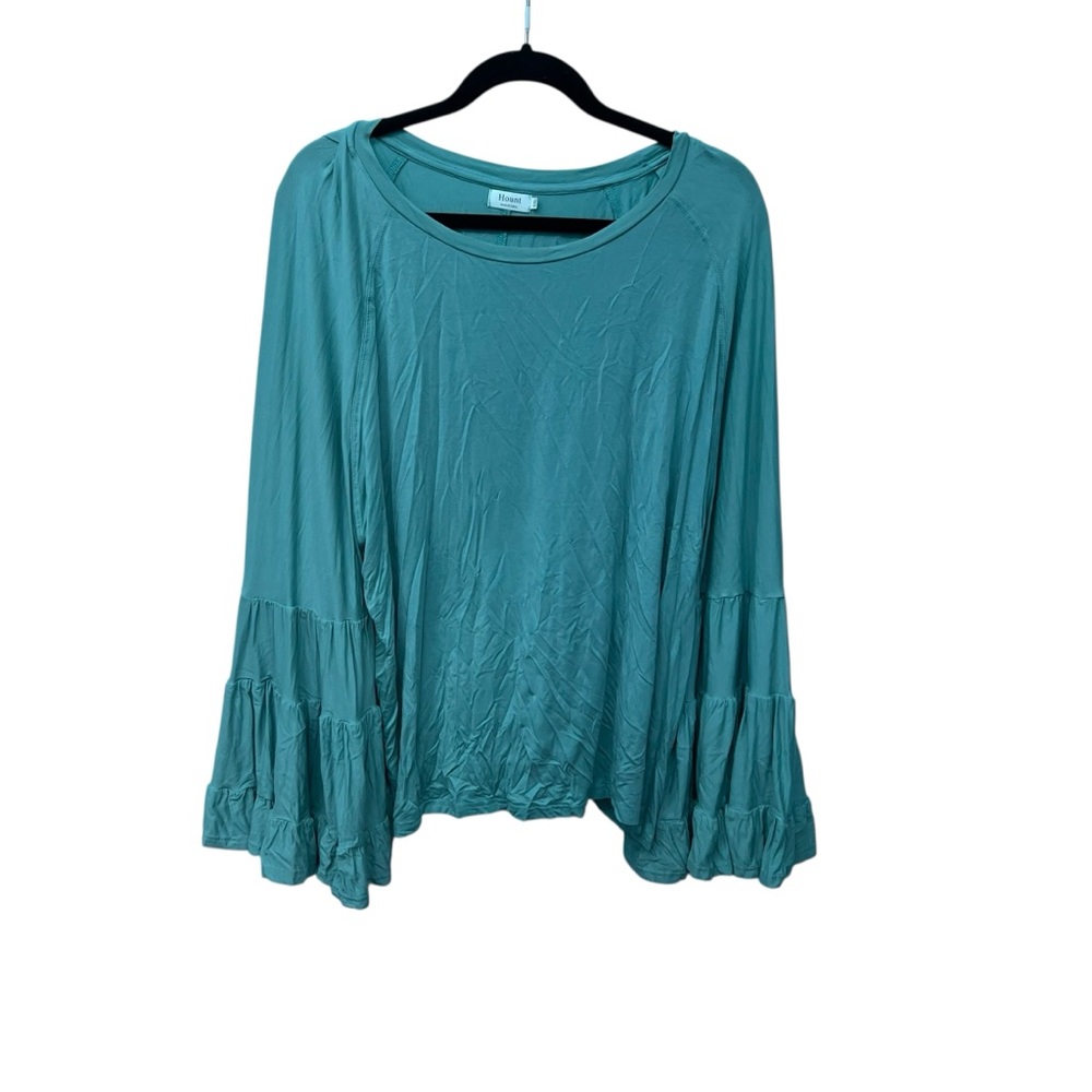 Hount Teal Plus Size Women's Top with Ruffle Sleeves Size XXL